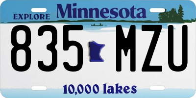 MN license plate 835MZU