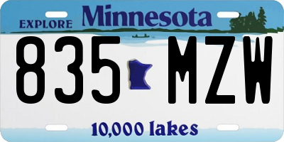 MN license plate 835MZW