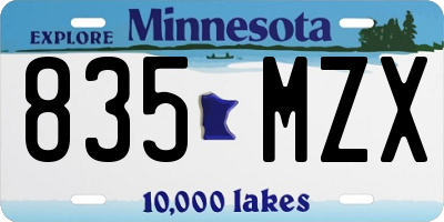 MN license plate 835MZX