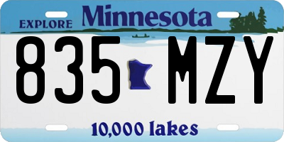 MN license plate 835MZY