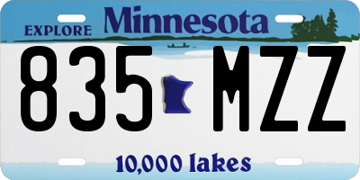 MN license plate 835MZZ