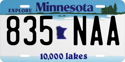 MN license plate 835NAA