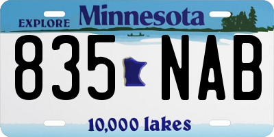 MN license plate 835NAB