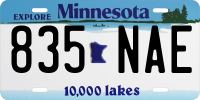 MN license plate 835NAE