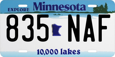 MN license plate 835NAF