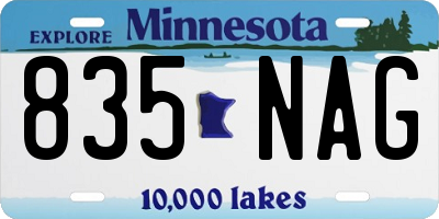 MN license plate 835NAG