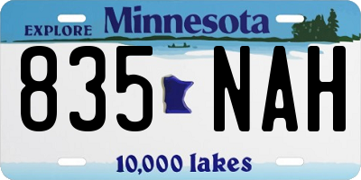 MN license plate 835NAH