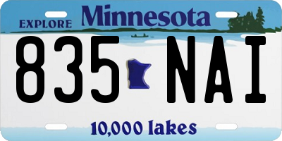 MN license plate 835NAI