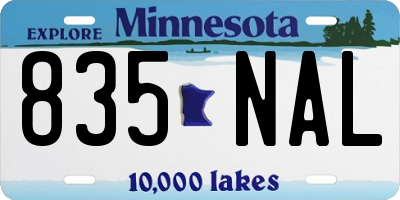 MN license plate 835NAL