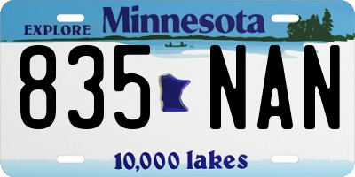 MN license plate 835NAN