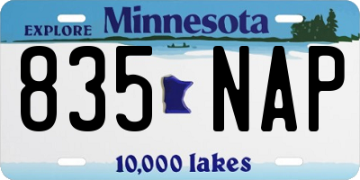 MN license plate 835NAP