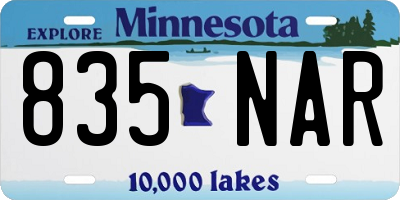 MN license plate 835NAR