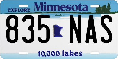 MN license plate 835NAS