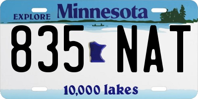 MN license plate 835NAT