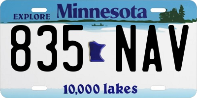 MN license plate 835NAV