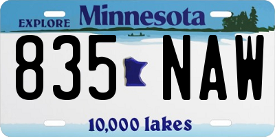 MN license plate 835NAW