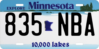 MN license plate 835NBA