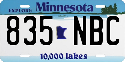 MN license plate 835NBC