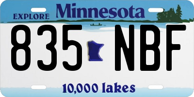 MN license plate 835NBF