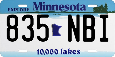 MN license plate 835NBI