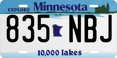 MN license plate 835NBJ