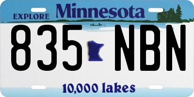 MN license plate 835NBN