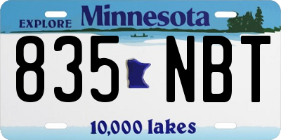 MN license plate 835NBT