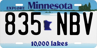 MN license plate 835NBV