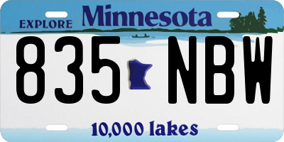 MN license plate 835NBW
