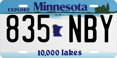 MN license plate 835NBY