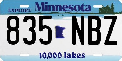 MN license plate 835NBZ