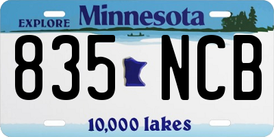 MN license plate 835NCB