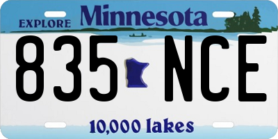 MN license plate 835NCE