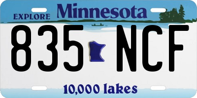 MN license plate 835NCF