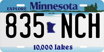 MN license plate 835NCH