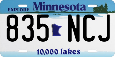MN license plate 835NCJ