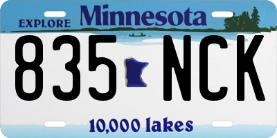 MN license plate 835NCK