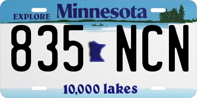 MN license plate 835NCN