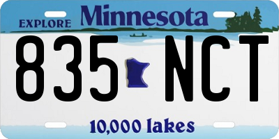 MN license plate 835NCT