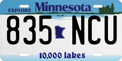 MN license plate 835NCU