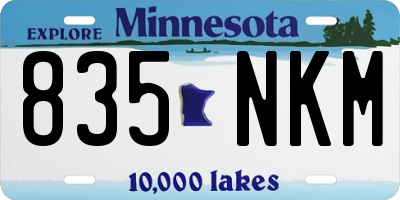 MN license plate 835NKM