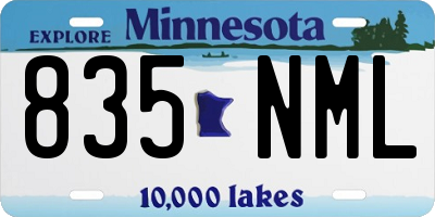 MN license plate 835NML
