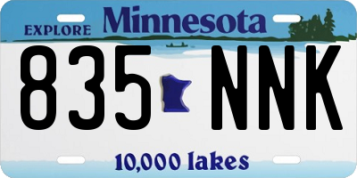 MN license plate 835NNK