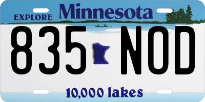 MN license plate 835NOD