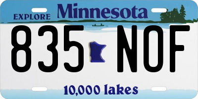 MN license plate 835NOF