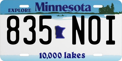 MN license plate 835NOI