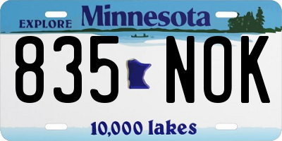 MN license plate 835NOK