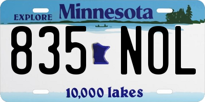 MN license plate 835NOL