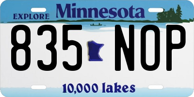 MN license plate 835NOP
