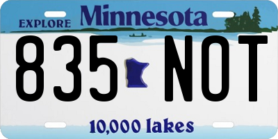 MN license plate 835NOT